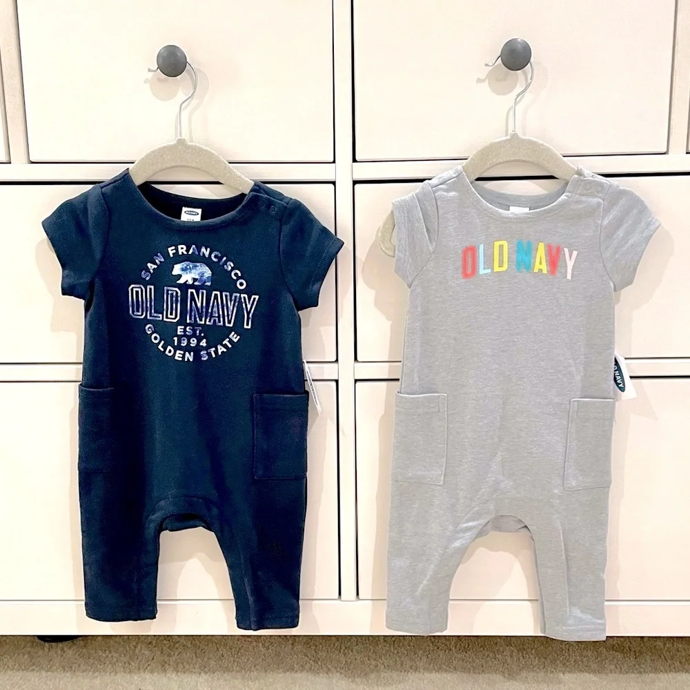 NWT 2 Old Navy Rompers Size 6M